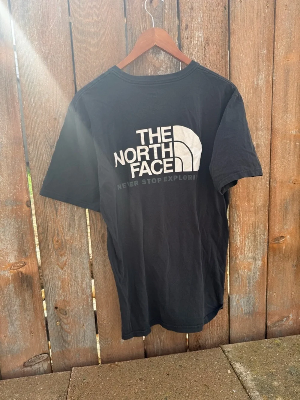 North Face Men’s Black White Logo Short Sleeve Tee Shirt Size Large
